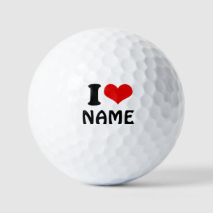 Customizable Valentines Day I love Heart Custom Golf Balls