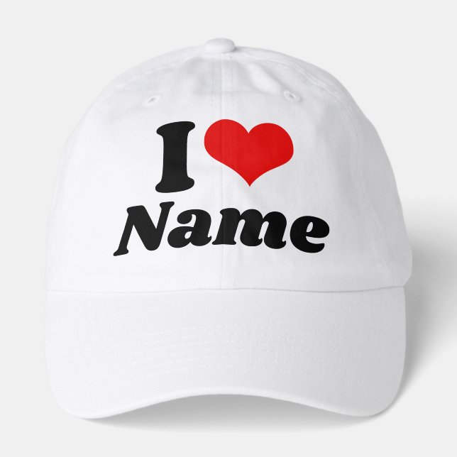 Customizable Valentines Day I love Heart Custom Hat (Front)