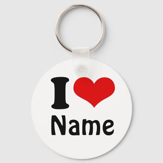 Customizable Valentines Day I love Heart Custom Keychain (Front)