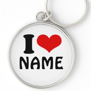 Customizable Valentines Day I love Heart Custom Keychain