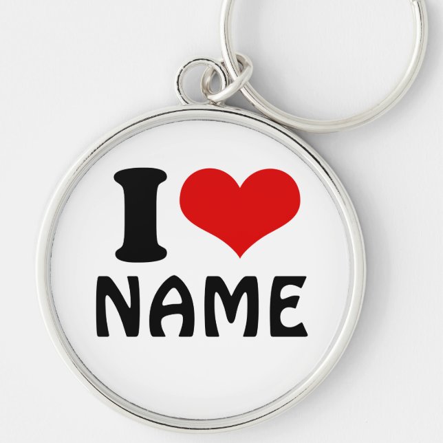 Customizable Valentines Day I love Heart Custom Keychain (Front)