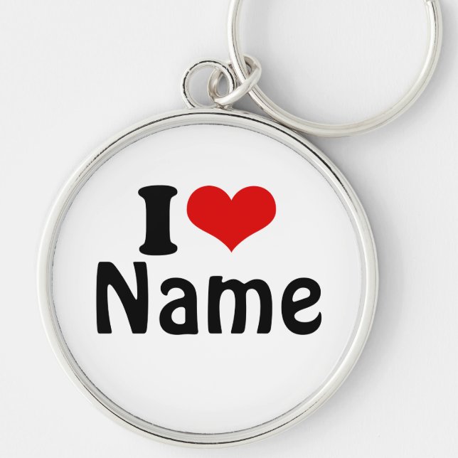 Customizable Valentines Day I love Heart Custom Keychain (Front)