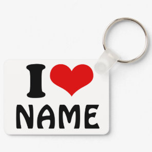 Customizable Valentines Day I love Heart Custom Keychain