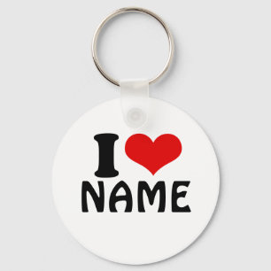 Customizable Valentines Day I love Heart Custom Keychain