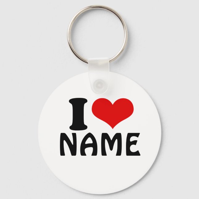 Customizable Valentines Day I love Heart Custom Keychain (Front)