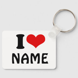Customizable Valentines Day I love Heart Custom Keychain