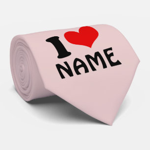 Customizable Valentines Day I love Heart Custom Neck Tie