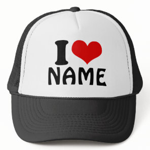 Customizable Valentines Day I love Heart Custom Trucker Hat