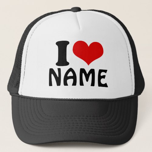 Customizable Valentines Day I love Heart Custom Trucker Hat