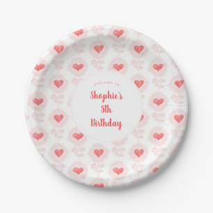 Customizable Valentine's Day Party Paper Plate