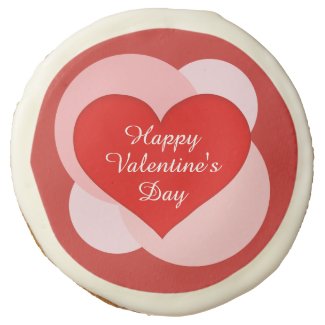 Customizable Valentine's Day Red Heart Sugar Cookie