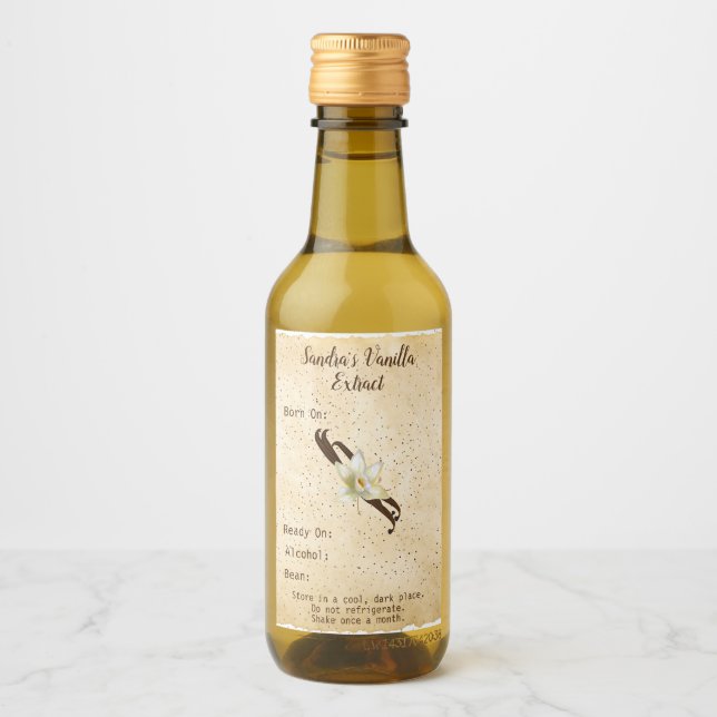 Customizable Vanilla Extract Bottle Label (Front)