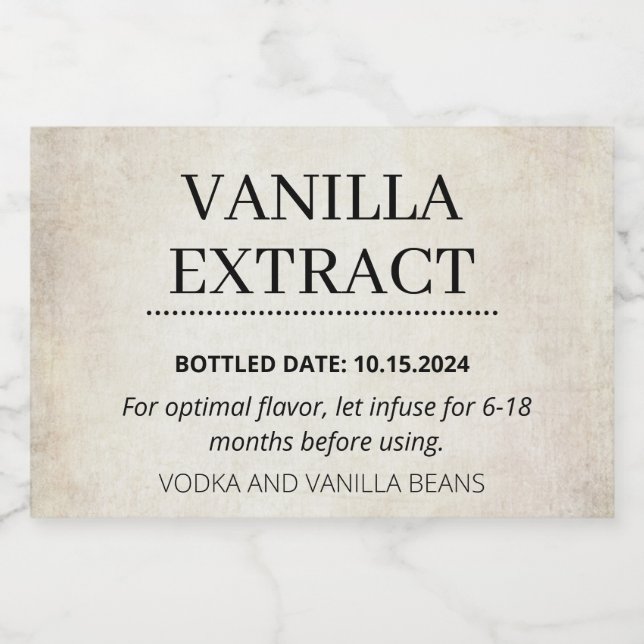 Customizable Vanilla Extract Label AB01_01RTbk (Single Label)