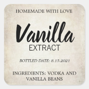 Customizable Vanilla Extract Label BL_05sqBK