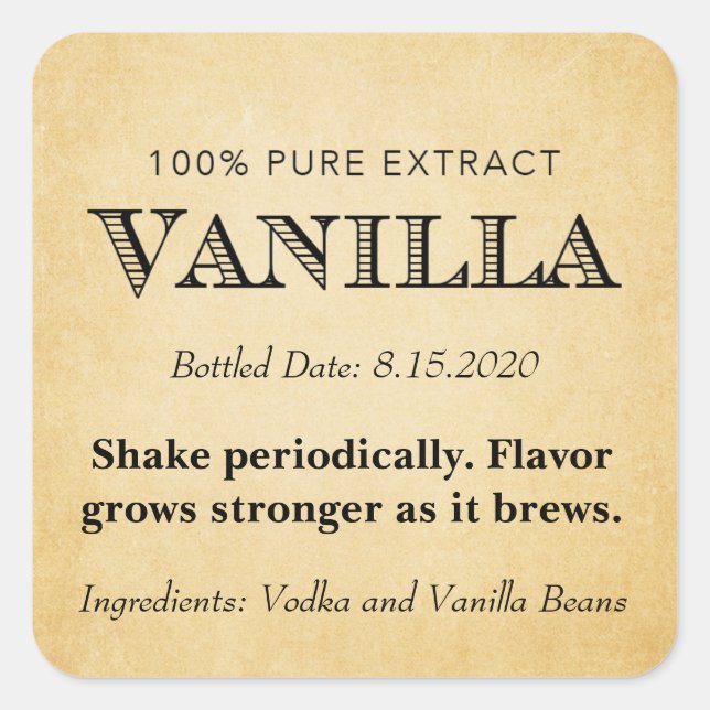 Customizable Vanilla Extract Label VE005_04rdcust (Front)