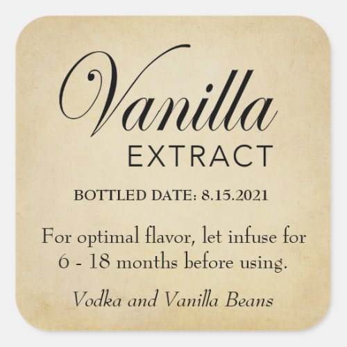 Customizable Vanilla Extract Label VE007_03sqcus