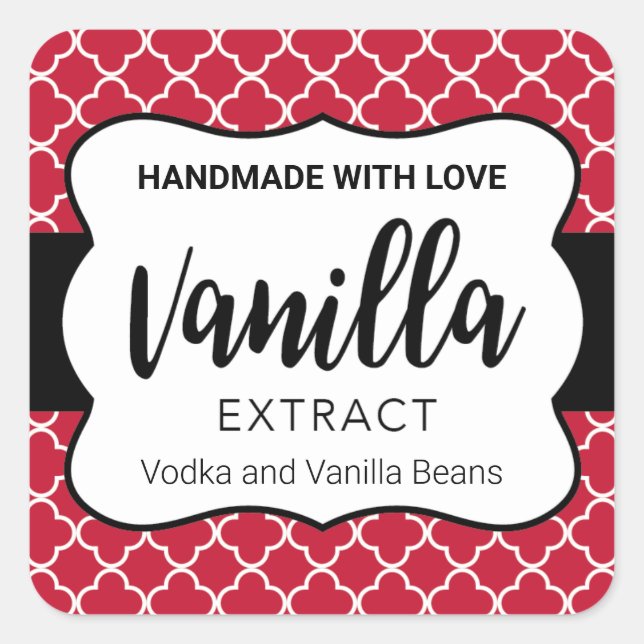 Customizable Vanilla Extract Label VE031_01sq (Front)