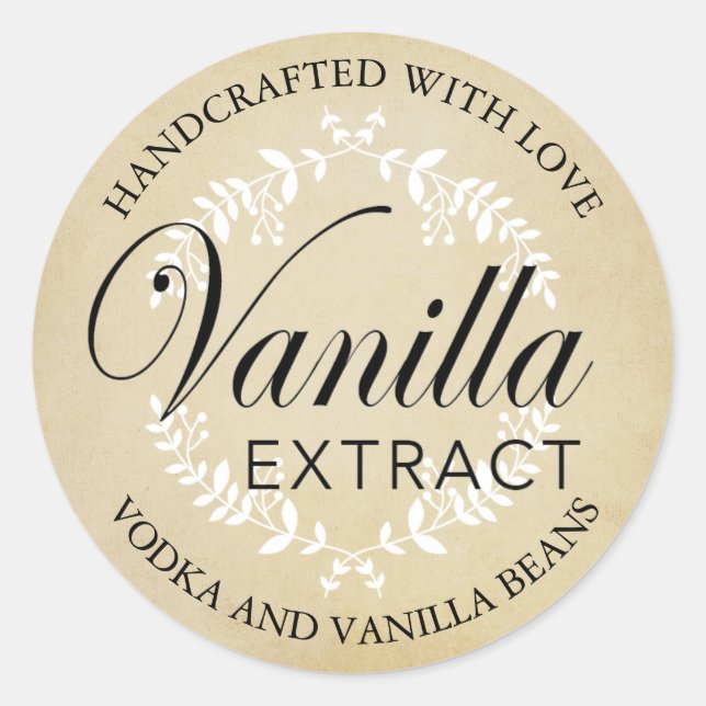 Customizable Vanilla Extract labels VE007_04rdcus (Front)