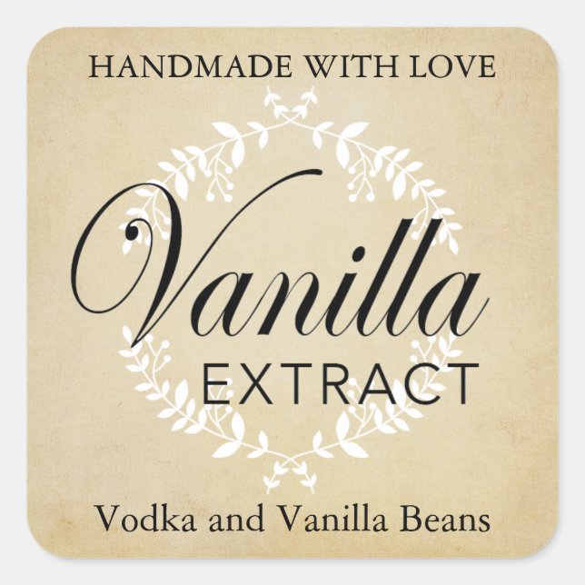 Customizable Vanilla Extract Labels VE007_06sq (Front)