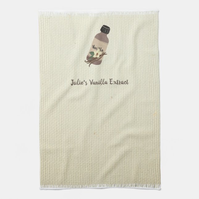 Customizable Vanilla Extract Maker Kitchen Towel (Vertical)