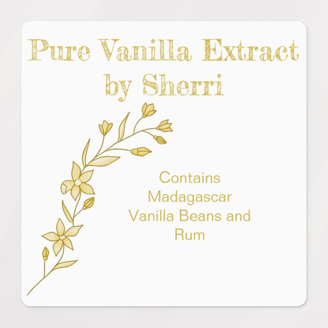 Customizable Vanilla Orchid, Vanilla Extract  Labels (Design 1)