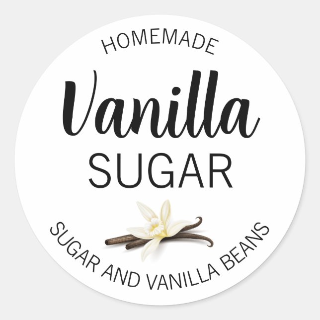 Customizable Vanilla Sugar Homemade Label VS (Front)