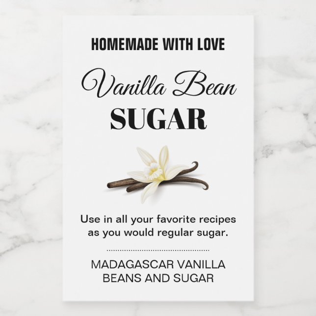 Customizable Vanilla Sugar Label VS_101sq (Single Label)