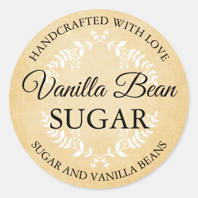 Customizable Vanilla Sugar labels VS001rd (Front)