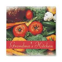 Customizable vegetable art kitchen magnet