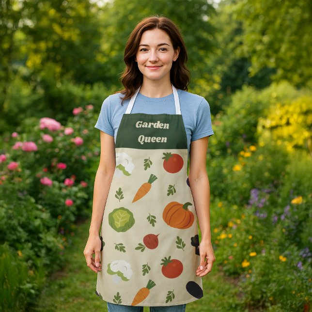 Customizable Veggie Pattern Apron – Sunshine & Veg (Creator Uploaded)