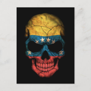 Customizable Venezuelan Flag Skull Postcard