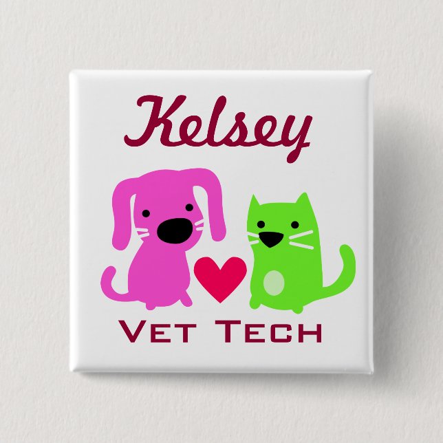 Customizable Vet Tech Button (Front)