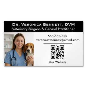 Customizable Veterinary Professional Photo Business Card Magnet