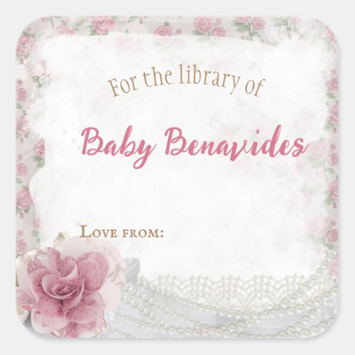 Customizable Victorian Baby Shower Bookplate 