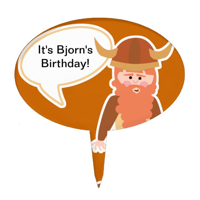 Customizable Viking Cake Topper (Front)