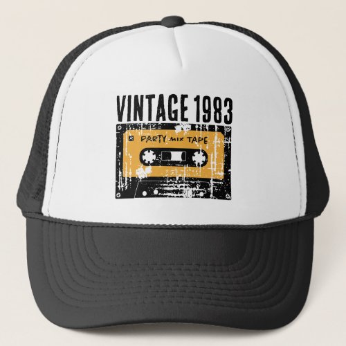 Customizable Vintage 1983 Cassette Tape  Trucker Hat