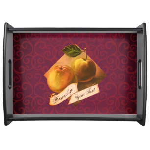 Customizable Vintage Apples Elegant Retro Rustic Serving Tray
