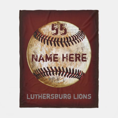 Customizable Vintage Baseball Team Blanket