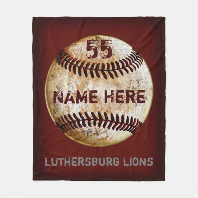 Customizable Vintage Baseball Team Blanket (Front)