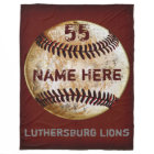 Customizable Vintage Baseball Team Blanket