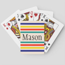 Customizable Vintage Bold Striped Playing Cards