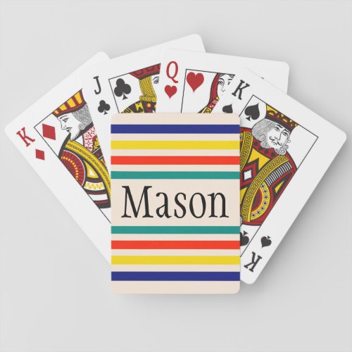 Customizable Vintage Bold Striped Playing Cards