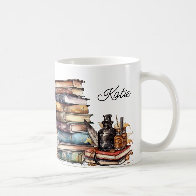 Customizable Vintage Book Lovers Mug (Right)