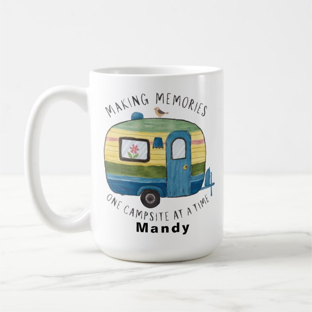Customizable Vintage Camper Travel Coffee Mug (Left)
