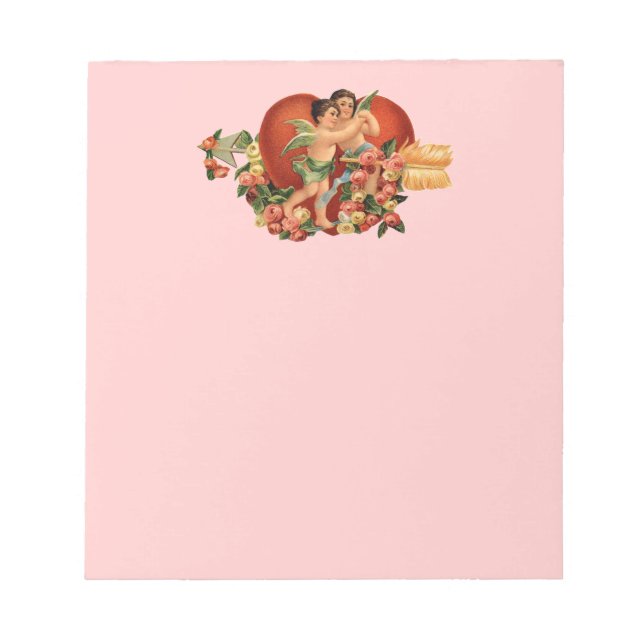 Customizable Vintage Cherubs &  Hearts Notepad (Front)