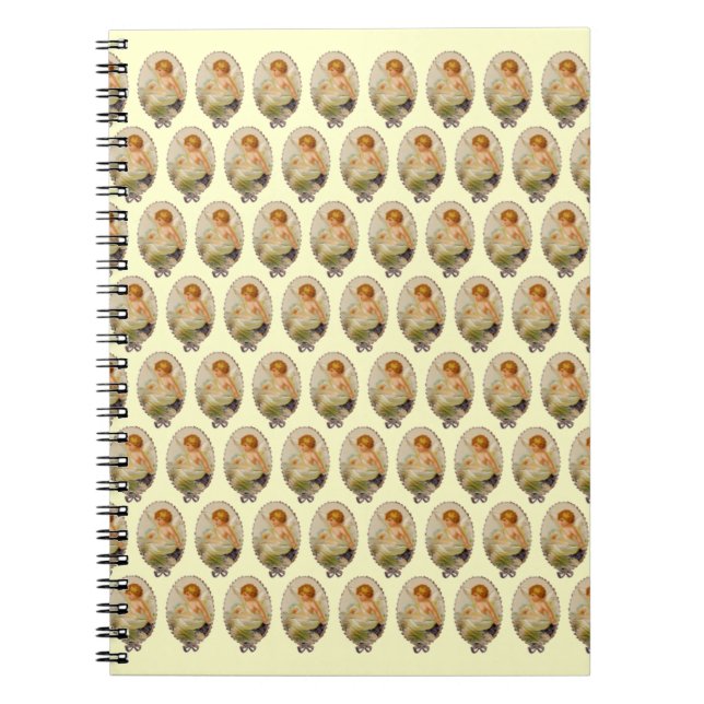 Customizable Vintage Cherubs Notebook (Front)