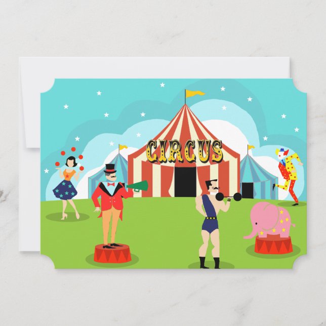 Customizable Vintage Circus Party Invitation (Front)