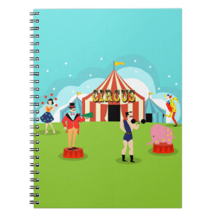 Customizable Vintage Circus Spiral Notebook