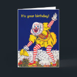 Customizable Vintage Clown Greeting Card<br><div class="desc">Customizable creepy clown greeting card.  Custom restored,  high quality vintage clown image.</div>