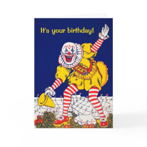 Customizable Vintage Clown Greeting Card